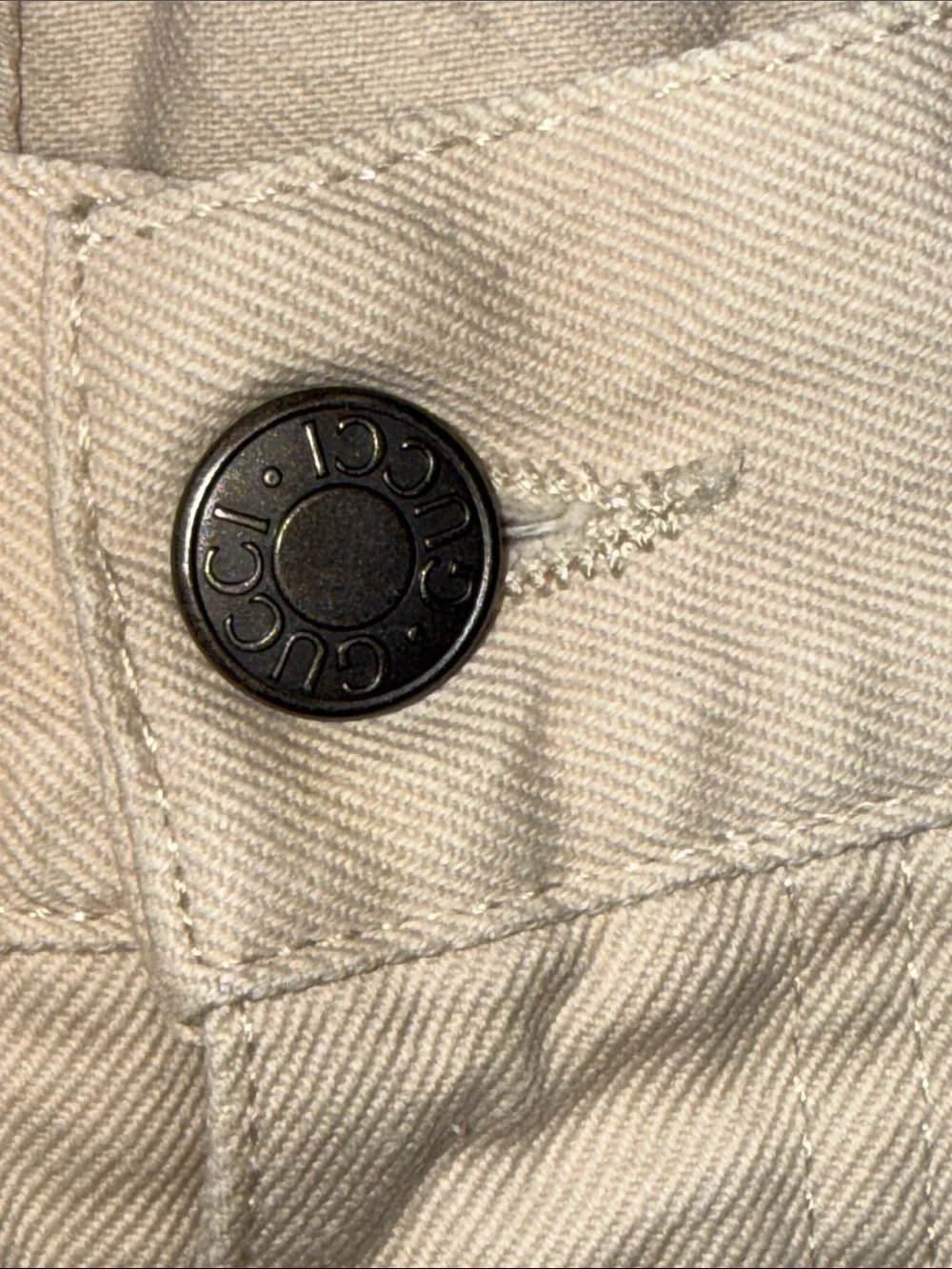 Gucci Made in Italy Cream Denim Jeans Pants Mens Size 52 Beige Designer Luxury